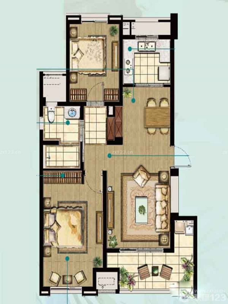 万科·新酩悦户型图万科智慧90 面积:90.00m2