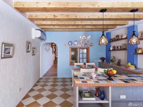 美式地中海混搭风格 厨房仿古砖效果图