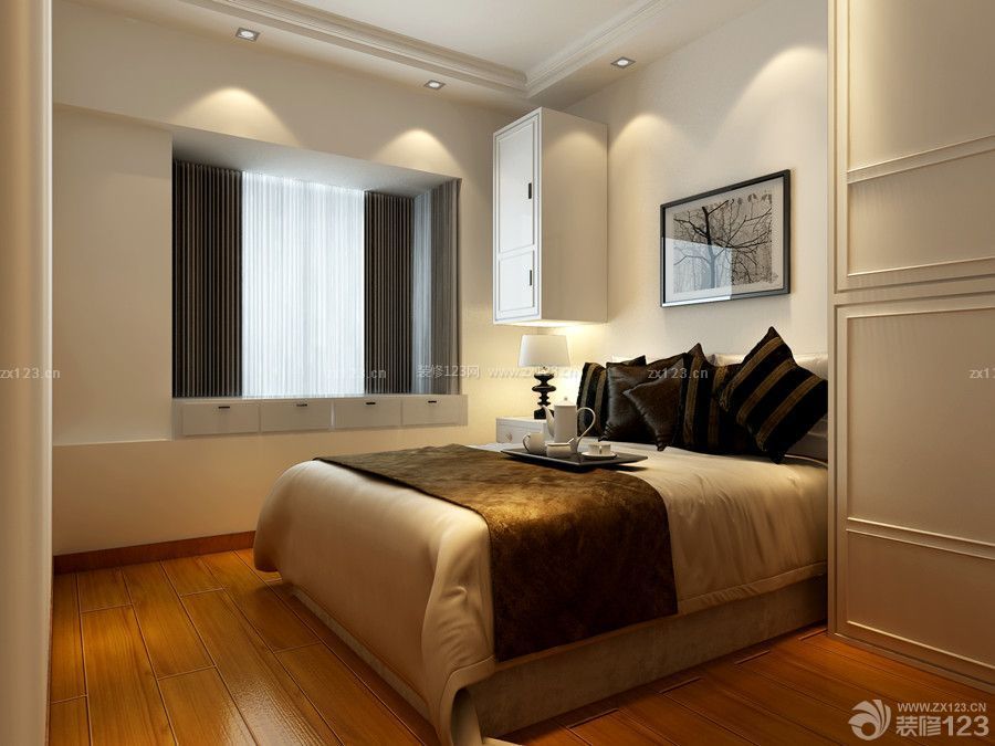 美式卧室装修效果图 三室两厅 双人床