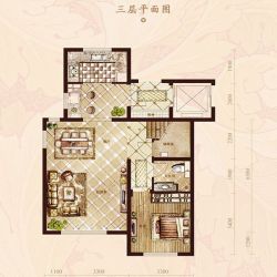 世茂维拉户型图上叠三层平面户 面积:153.00m2