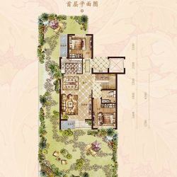 世茂维拉户型图下叠首层平面户 面积:153.00m2