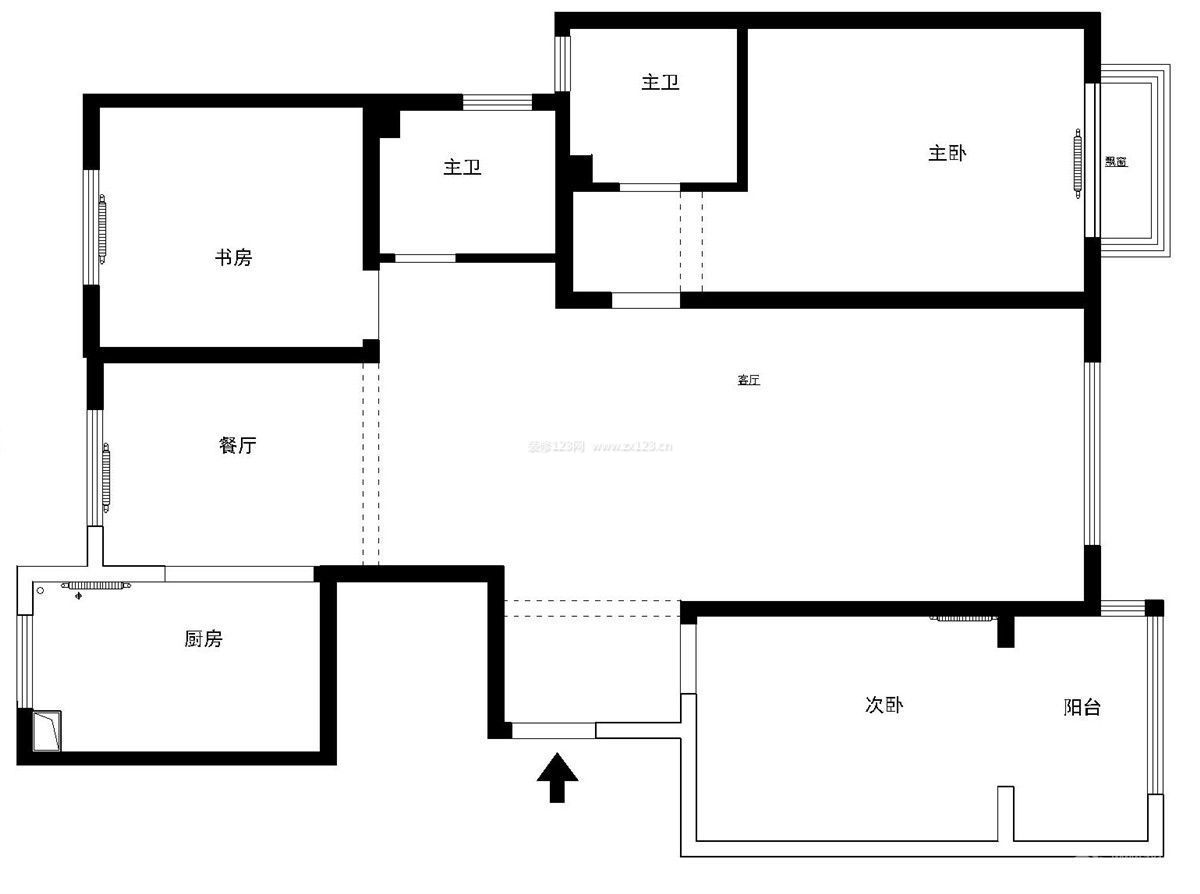 麗景苑158平米三居室戶型圖