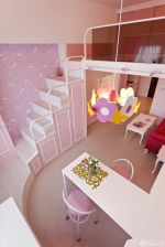 粉色调家装60平米房子室内写字台设计图片
