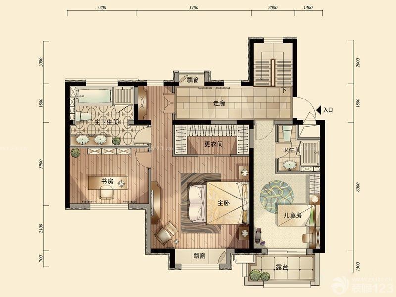 金隅78墅户型图上叠中间户F户型 面积:240.00m2