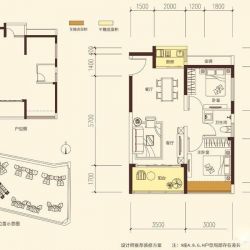 联投东方户型图9栋A\B\G\H户型 面积:67.00m2