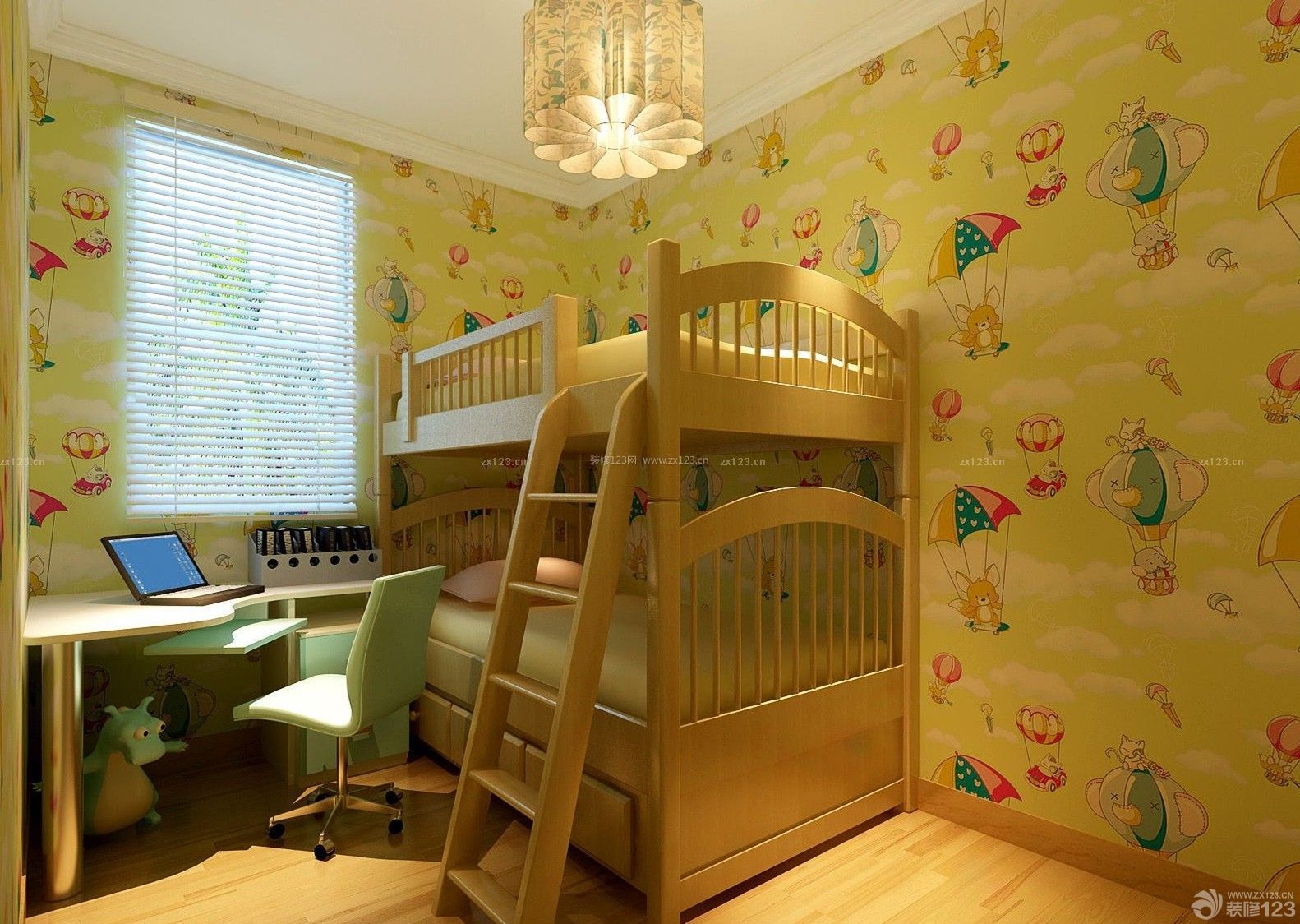 70平米两居室儿童房墙纸装饰图片