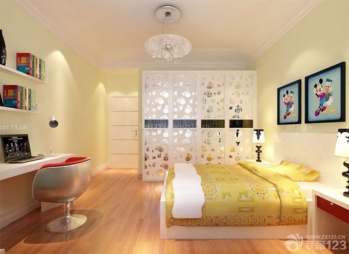 家居卧室颜色搭配双人床背景墙装饰图欣赏