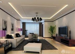 新中式风格 四室两厅 时尚客厅 天花板吊顶 艺术灯具