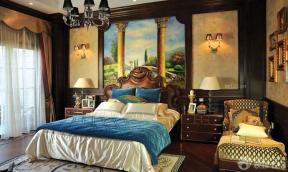 欧式家装设计效果图 主卧室 床头背景墙