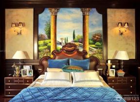欧式家装设计效果图 卧室颜色搭配 床头背景墙