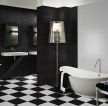 现代风格家装卫生间黑白瓷砖铺贴效果图