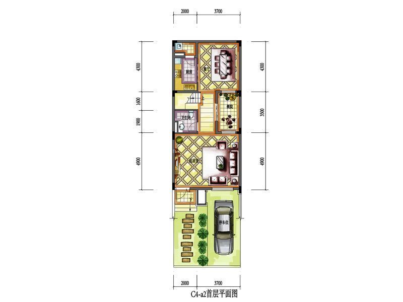 保利锦里户型图c4-a1联排别墅第 面积:175.00m2