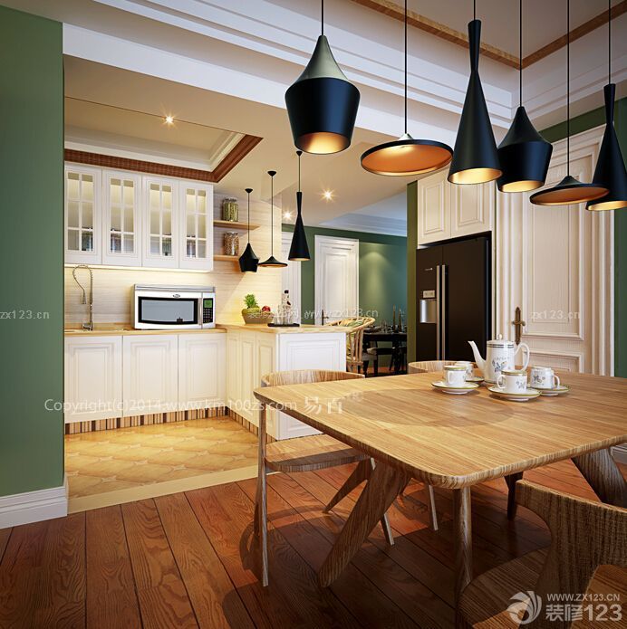 新中式风格 家庭餐厅 简约吊灯
