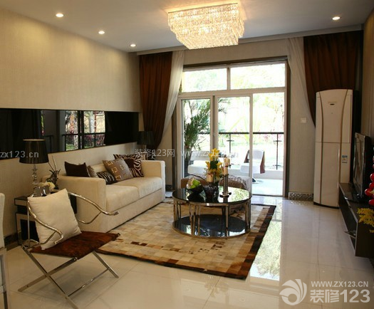 现代设计风格 家居客厅装修效果图 双人沙发
