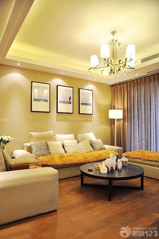 现代设计风格 家居客厅装修效果图 组合沙发 背景墙装饰