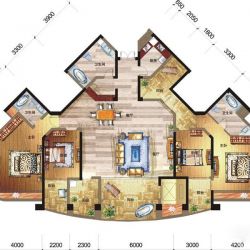 深中润·君临海域户型图B栋A1户 面积:243.00m2