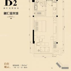 融汇温泉城户型图SOHO B2 1室1 面积:45.00m2