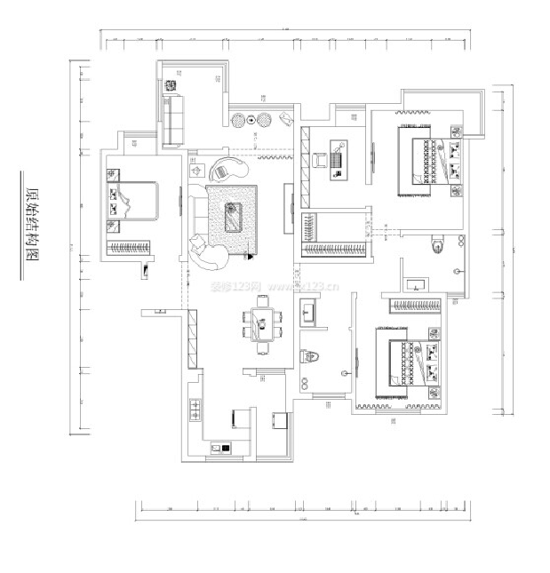 農(nóng)業(yè)大學(xué)家屬院140平米三居室平面圖