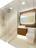简约风格小浴室条形铝扣板吊顶效果图