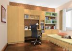 现代风格70平米房子室内写字台书柜组合设计图片