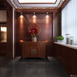 中式风格客厅地面灰色瓷砖铺贴效果图_装修1