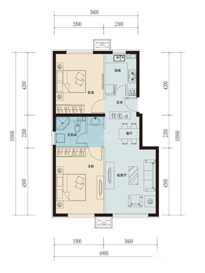 中国铁建·原香嘉苑户型图83平 面积:83.00m2