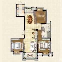 宝能华府户型图C2户型 3室2厅2 面积:143.00m2