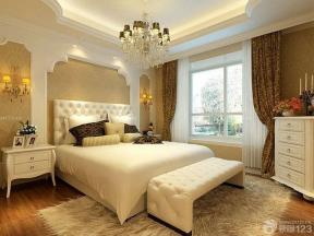 欧式家装设计效果图 三室两厅 双人床 背景墙设计