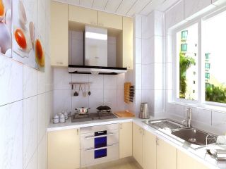 温馨室内厨房条形铝扣板吊顶效果图