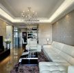 现代设计风格长方形客厅软沙发装修图