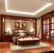 古典家居三室两厅床头背景墙设计图欣赏