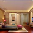 别墅新中式风格大卧室床头背景墙设计图欣赏