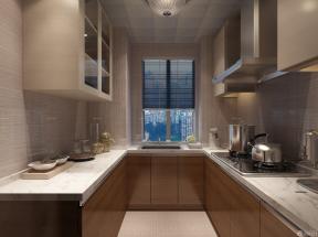 现代设计风格 小厨房 铝扣板贴图 原木橱柜