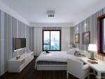 现代设计风格大卧室条纹壁纸图欣赏