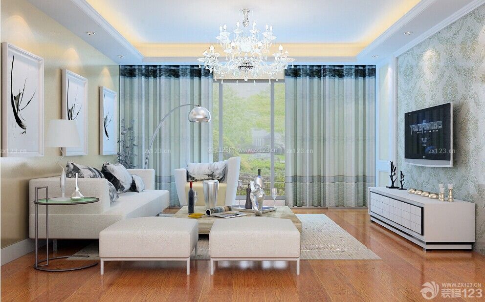 现代风格颜色搭配时尚客厅组合沙发图