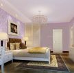 粉红色壁纸主卧室双人床装修图欣赏