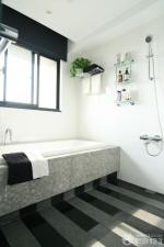现代风格卫生间白色浴缸设计效果图