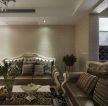现代美式风格客厅真皮沙发装修设计图片