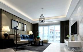 120平方 现代中式风格 长方形客厅 地毯