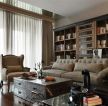 100平米房子户型现代美式客厅窗帘设计图片