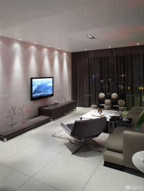 100平米房子 家庭中式 长方形客厅 电视组合柜 