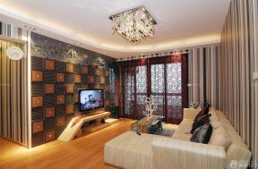 110平米房子 现代设计风格 房屋客厅 水晶灯 