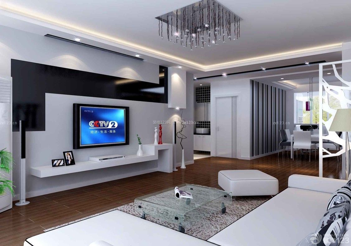 120平米房子现代客厅电视柜效果图
