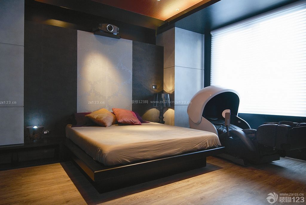 100平方现代风格卧室床头背景墙设计图