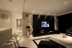 100平米 现代设计风格 家庭电视背景墙 