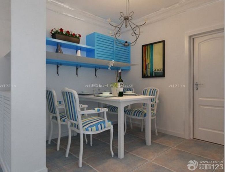 地中海风格餐厅餐桌椅子设计图片