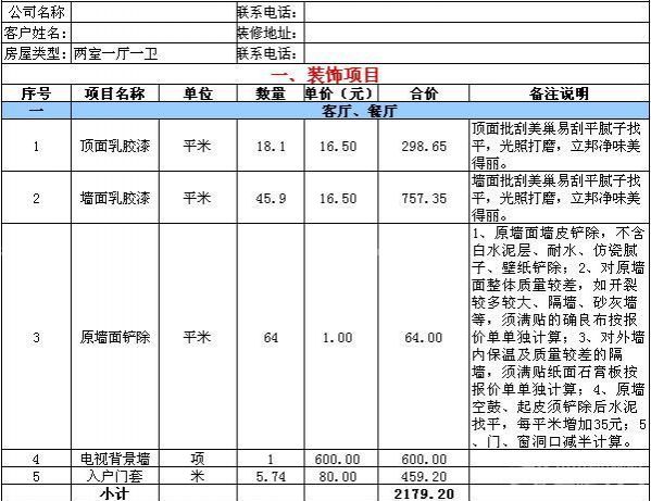 70平米裝修公司報價