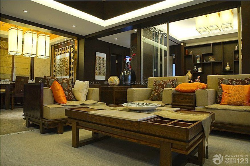 140平米中式风格客厅装修图