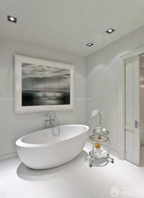 现代美式混搭风格 卫生间设计 白色浴缸 