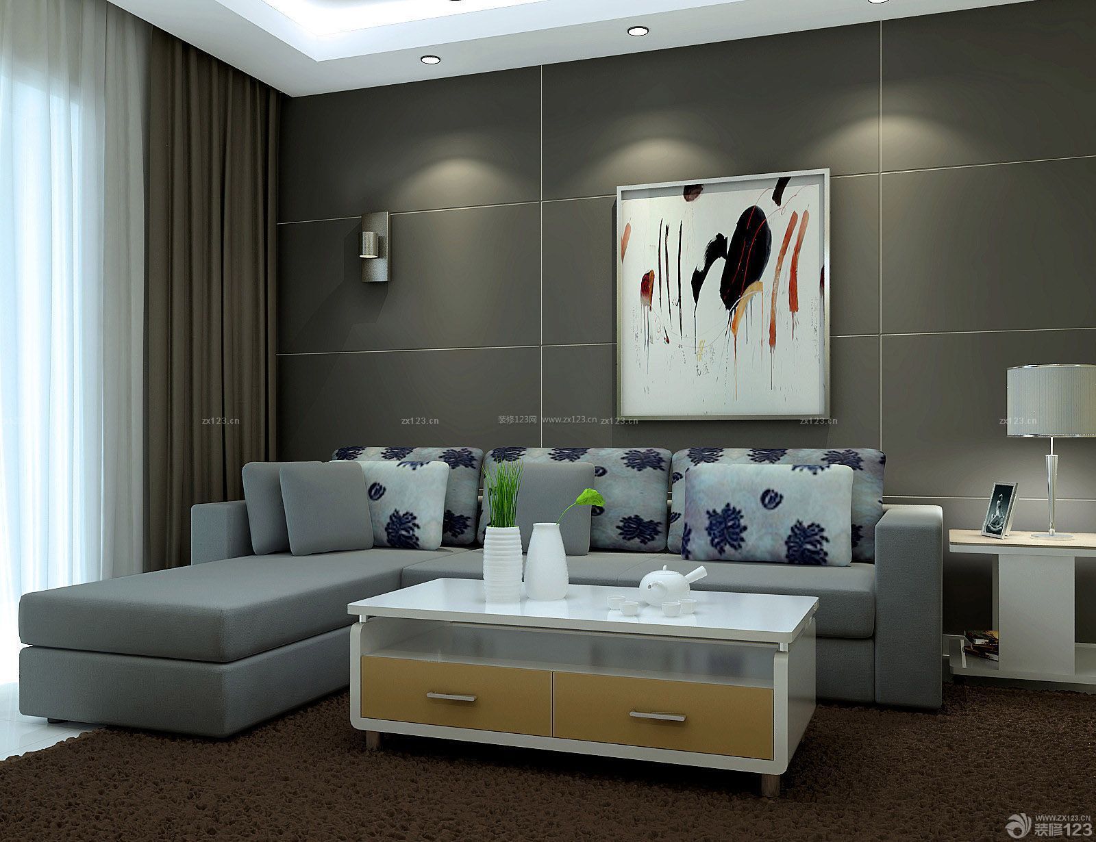 110平方现代风格客厅沙发效果图欣赏